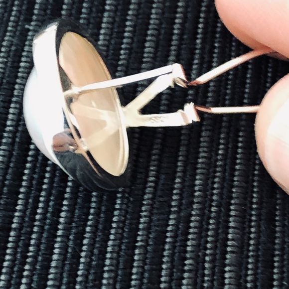 🥰 Mabe Pearl Sterling Silver 925 Ring & Earrings Set Beautiful 😍 - Picture 5 of 17